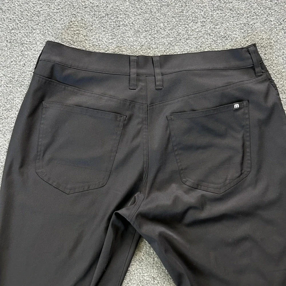 TravisMathew Pants Mens 36 Black Performance Golf 5 Pocket Stretch Polyester‎